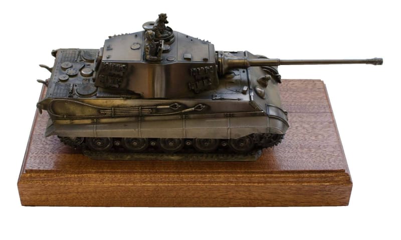 Military Statue - German King Tiger 2 Cast Bronze Tank