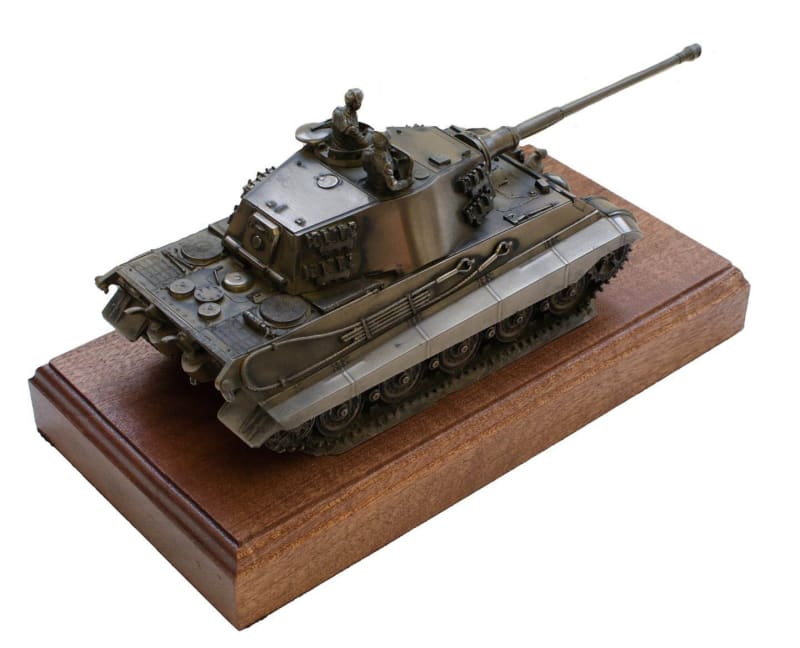 Military Statue - German King Tiger 2 Cast Bronze Tank