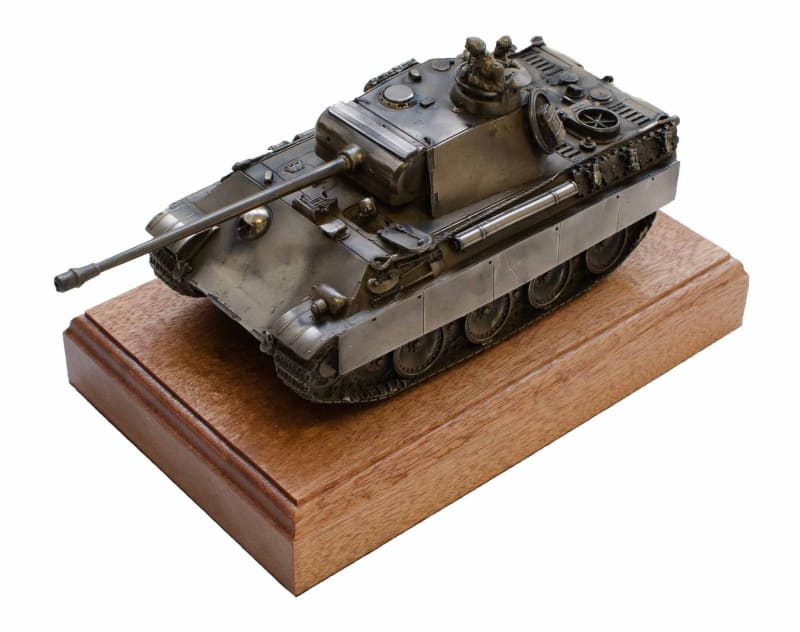 German Panther Tank Bronze Statue Military