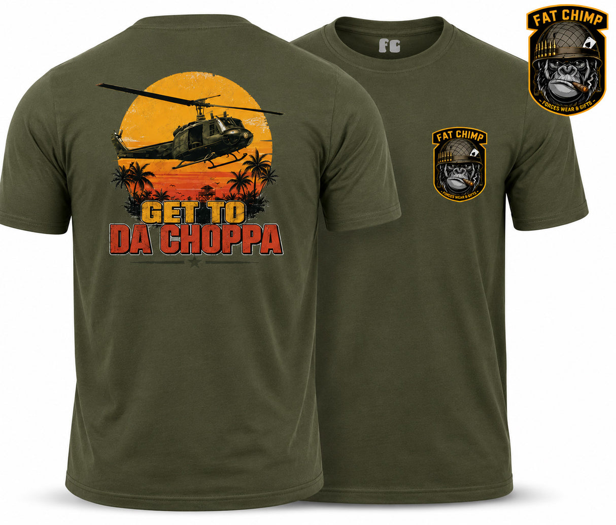 GET TO DA CHOPPER Double Print T-Shirt
