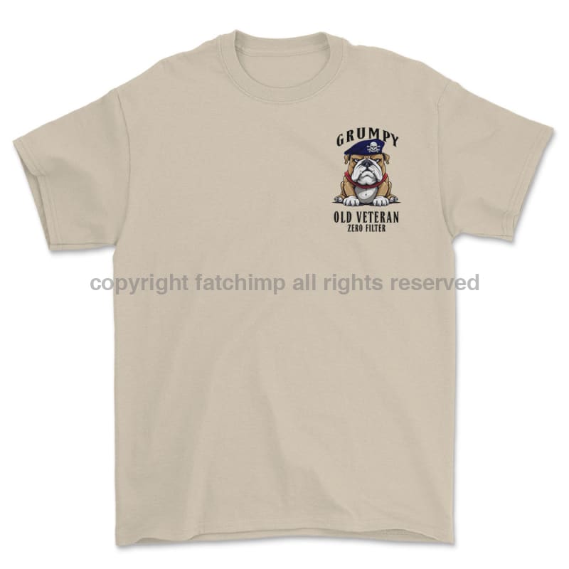 Grumpy Old 17th/21st Lancer Veteran Left Chest Printed T-Shirt