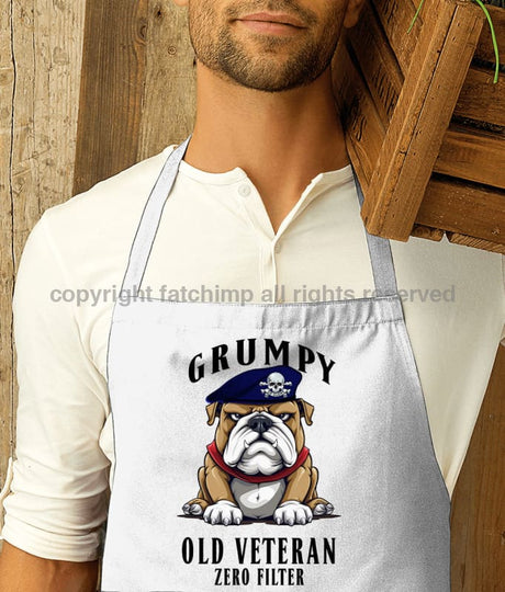 Grumpy Old 17th/21st Lancer Veteran Printed Cotton Unisex Apron