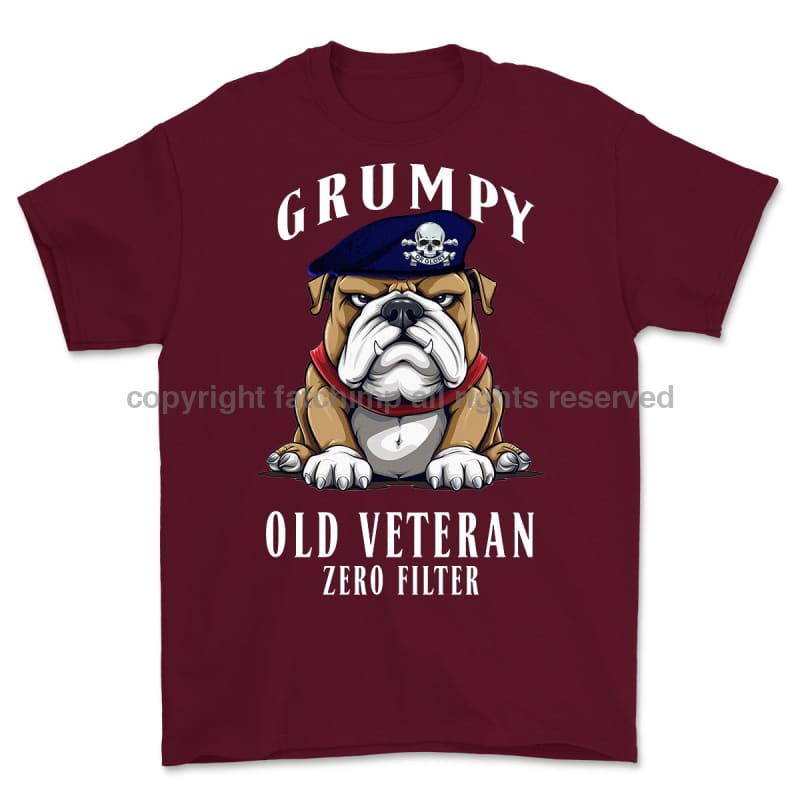 Grumpy Old 17Th/21St Lancer Veteran Printed T-Shirt Small 34/36’ / Maroon
