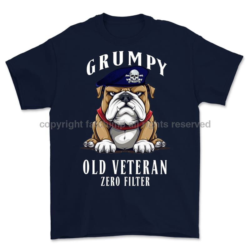 Grumpy Old 17Th/21St Lancer Veteran Printed T-Shirt Small 34/36’ / Navy Blue
