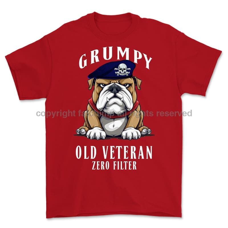 Grumpy Old 17Th/21St Lancer Veteran Printed T-Shirt Small 34/36’ / Red