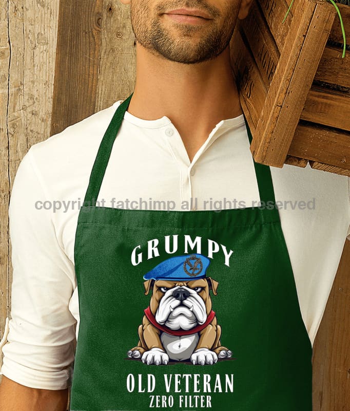 Grumpy Old Army Air Corps Veteran Printed Cotton Unisex Apron