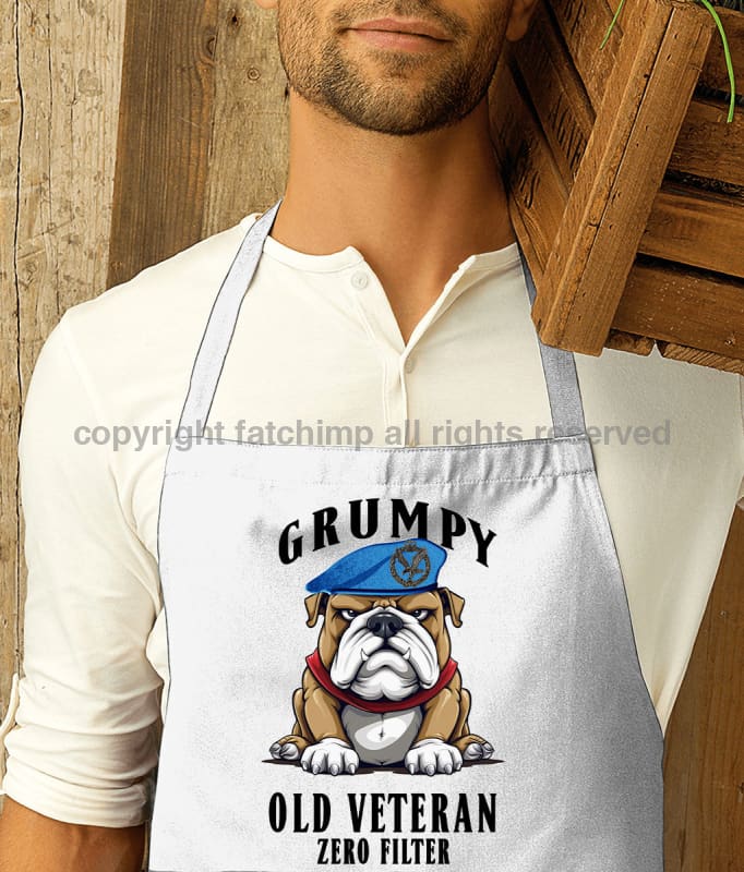 Grumpy Old Army Air Corps Veteran Printed Cotton Unisex Apron