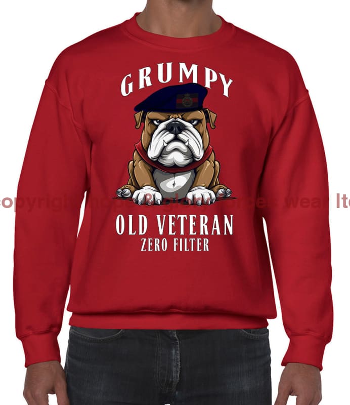 Grumpy Old Blues And Royals Veteran Front Printed Sweater