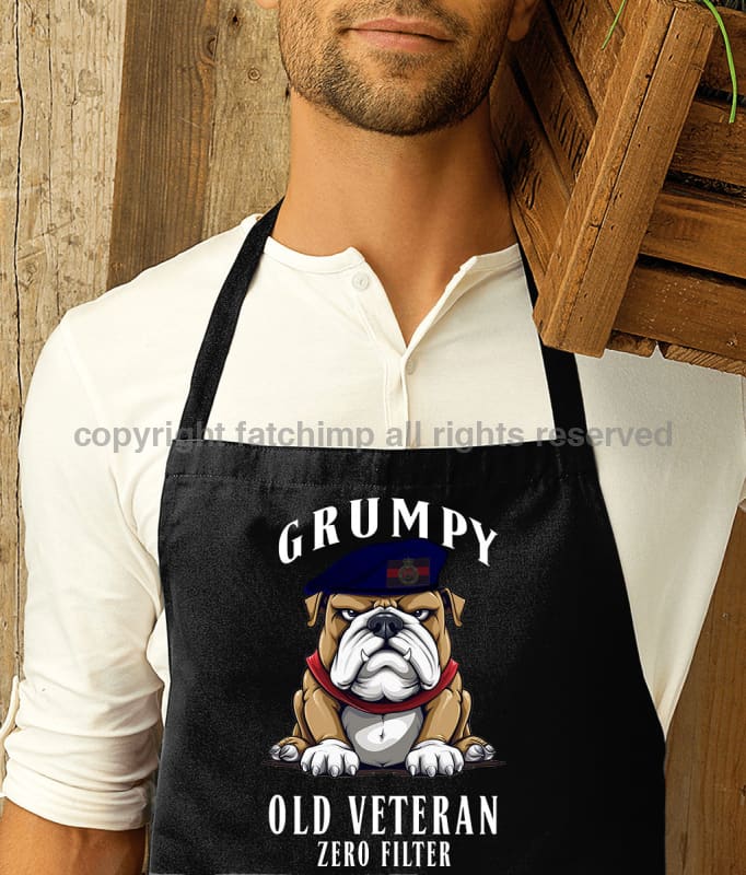 Grumpy Old Blues and Royals Veteran Printed Cotton Unisex Apron