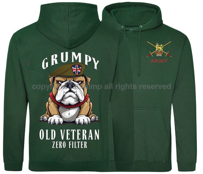 Grumpy Old British Army Veteran Double Side Printed Hoodie