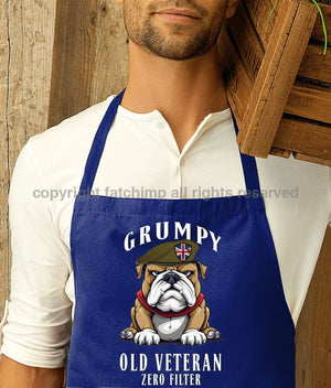 Grumpy Old British Army Veteran Printed Cotton Unisex Apron