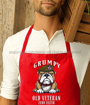 Grumpy Old British Army Veteran Printed Cotton Unisex Apron