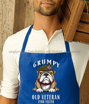 Grumpy Old British Army Veteran Printed Cotton Unisex Apron