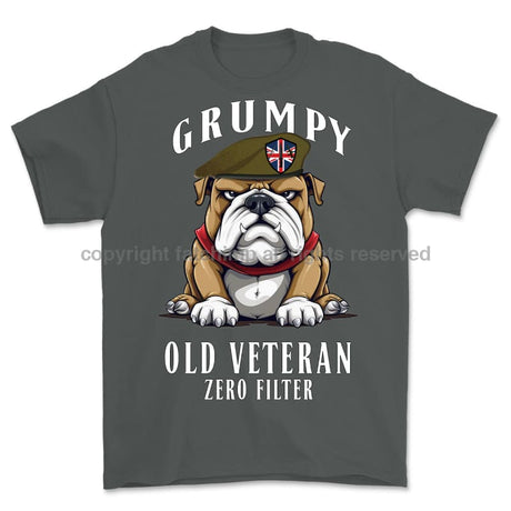Grumpy Old British Army Veteran Printed T-Shirt Small 34/36’ / Charcoal