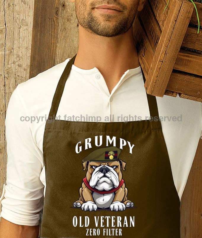 Grumpy Old Grenadier Guards Veteran Printed Cotton Unisex Apron