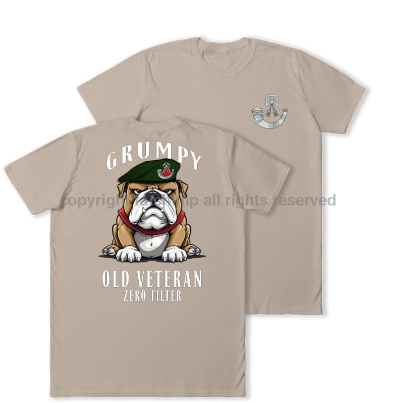 Grumpy Old Light Infantry Veteran Double Print T-Shirt