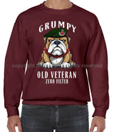 Grumpy Old Light Infantry Veteran Front Printed Sweater