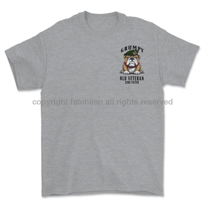 Grumpy Old Light Infantry Veteran Left Chest Printed T-Shirt