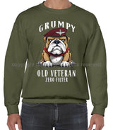 Grumpy Old PARA Veteran Front Printed Sweater