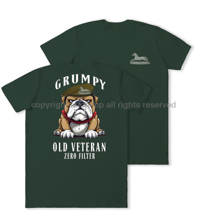 Grumpy Old POW Own Regiment of Yorkshire Veteran Double Print T-Shirt