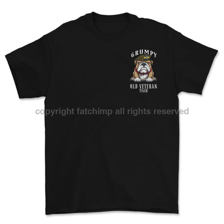 Grumpy Old PWRR Veteran Tiger Left Chest Printed T-Shirt