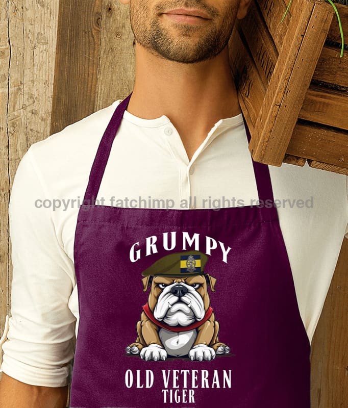 Grumpy Old PWRR Veteran Tiger Printed Cotton Unisex Apron