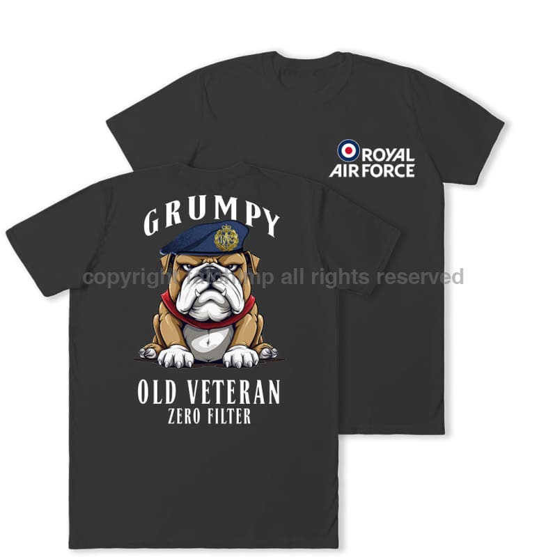 Grumpy Old RAF Veteran Double Print T-Shirt