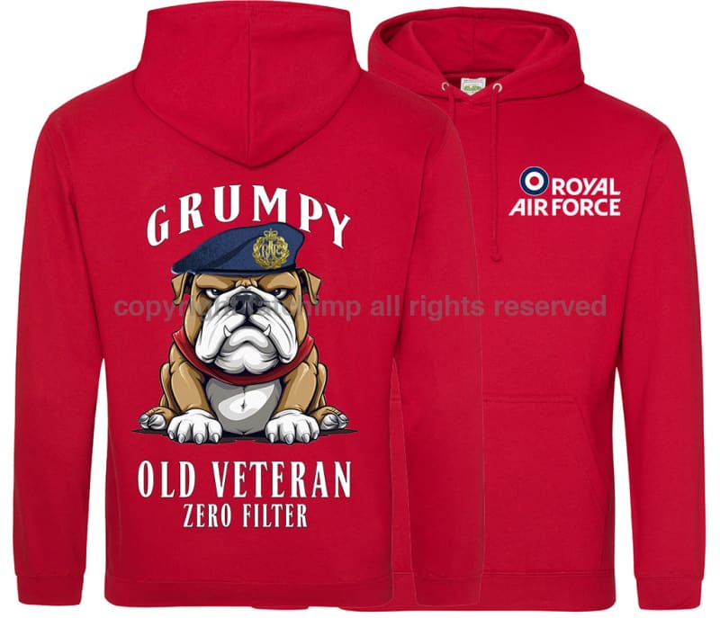 Grumpy Old RAF Veteran Double Side Printed Hoodie