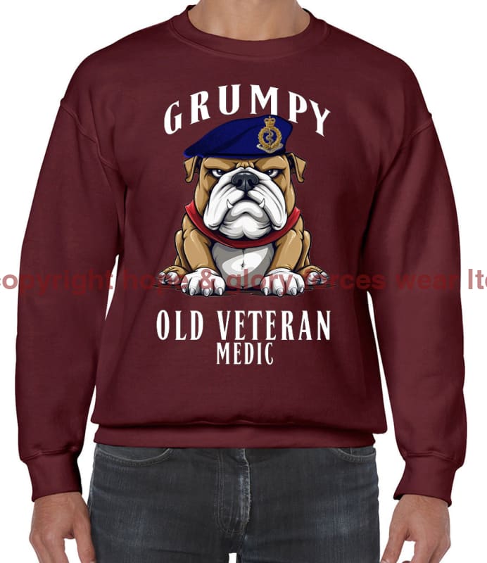 Grumpy Old RAMC Medic Veteran Front Printed Sweater