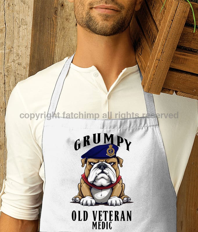 Grumpy Old RAMC Medic Veteran Printed Cotton Unisex Apron