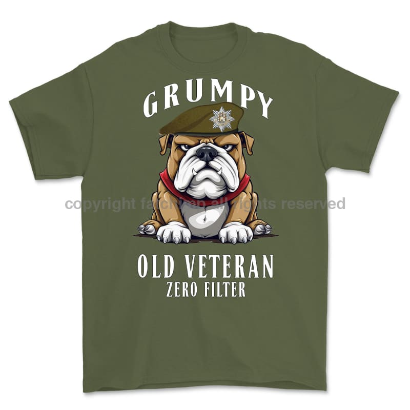 Grumpy Old Royal Anglian Veteran Printed T-Shirt Small 34/36’ / Military Green