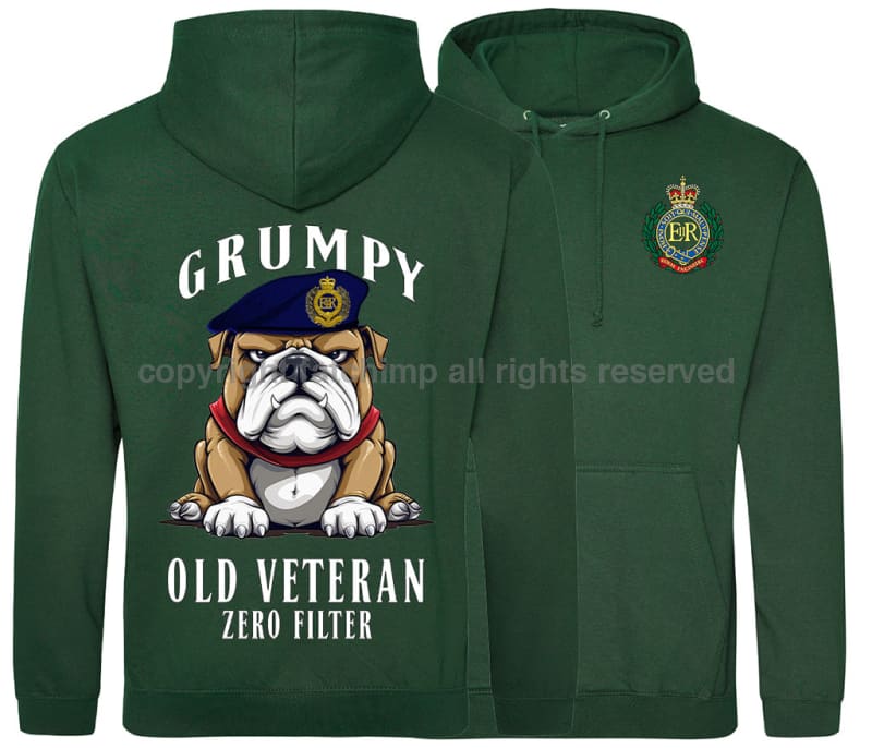 Grumpy Old Royal Engineers Veteran Double Side Printed Hoodie