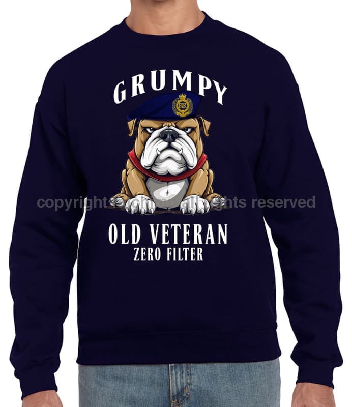 Grumpy Old Royal Engineers Veteran Front Printed Sweater