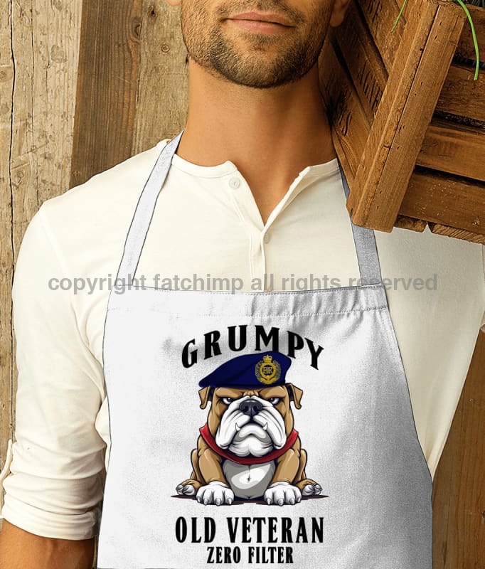 Grumpy Old Royal Engineers Veteran Printed Cotton Unisex Apron
