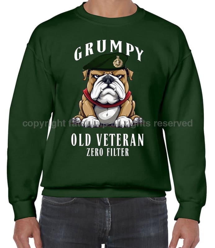Grumpy Old Royal Marines Veteran Front Printed Sweater