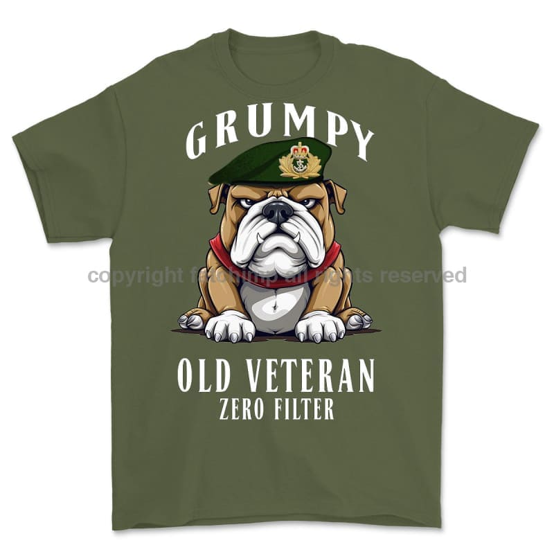 Grumpy Old Royal Navy Officer Printed T-Shirt Small 34/36’ / Military Green