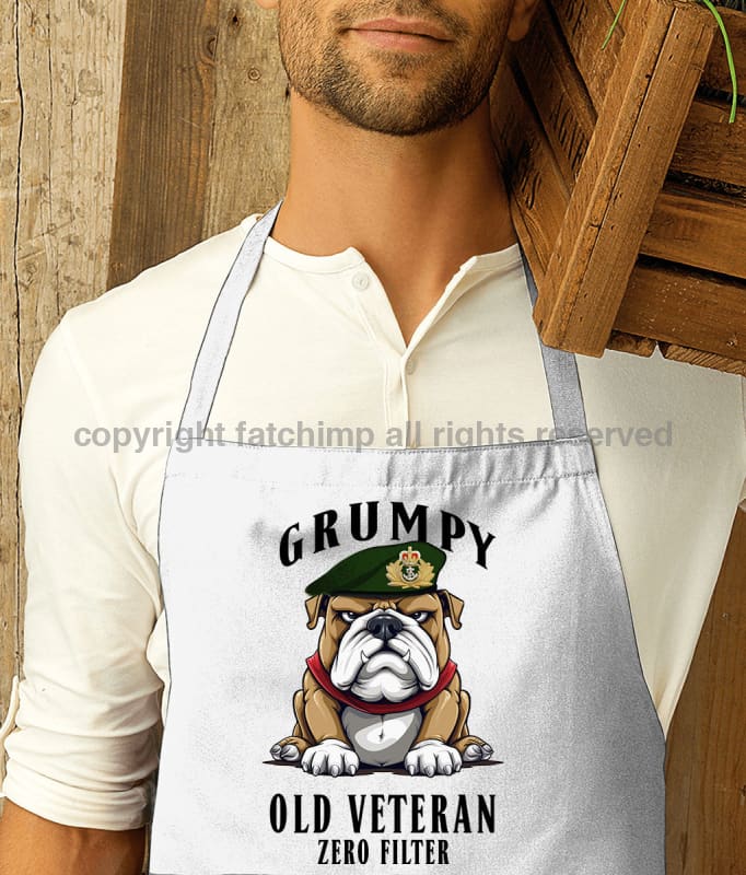 Grumpy Old Royal Navy Officer Veteran Printed Cotton Unisex Apron