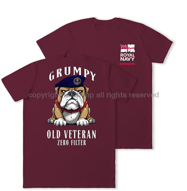 Grumpy Old Royal Navy Veteran Double Print T-Shirt