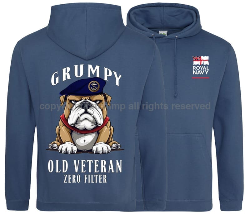 Grumpy Old Royal Navy Veteran Double Side Printed Hoodie