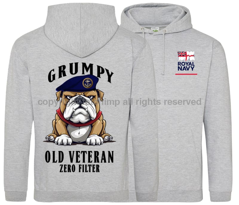Grumpy Old Royal Navy Veteran Double Side Printed Hoodie