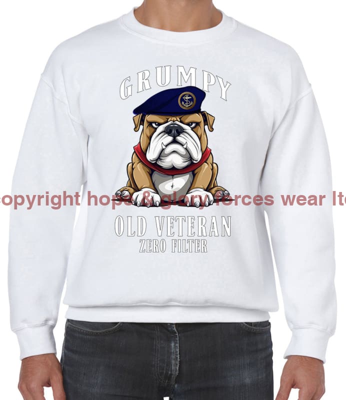 Grumpy Old Royal Navy Veteran Front Printed Sweater
