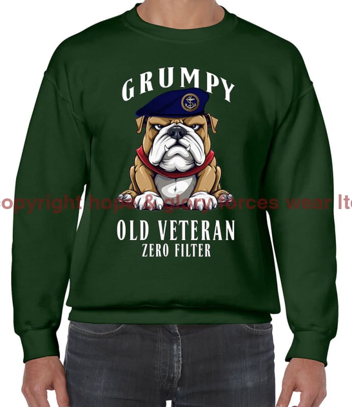 Grumpy Old Royal Navy Veteran Front Printed Sweater