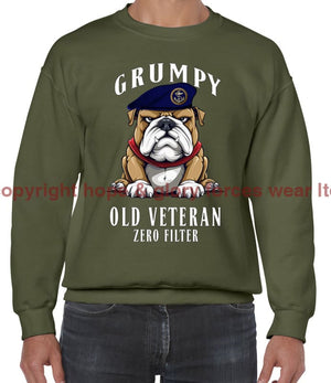 Grumpy Old Royal Navy Veteran Front Printed Sweater