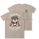 Grumpy Old Scots Dragoon Guards Veteran Double Print T-Shirt Men’s Small - 34/36 Inch Chest / Sand