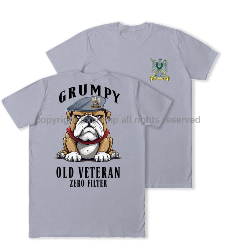 Grumpy Old Scots Dragoon Guards Veteran Double Print T-Shirt Men’s Small - 34/36 Inch Chest /