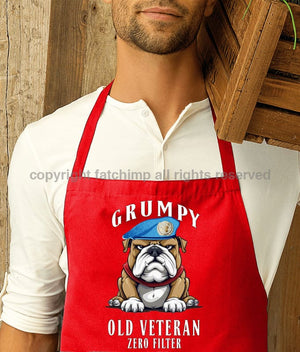 Grumpy Old UN Veteran Printed Cotton Unisex Apron