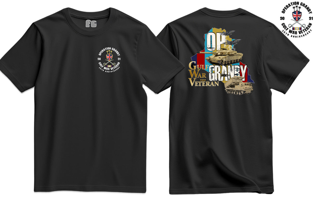 OP Granby Gulf War 35 Veteran Double Side Printed T-Shirt