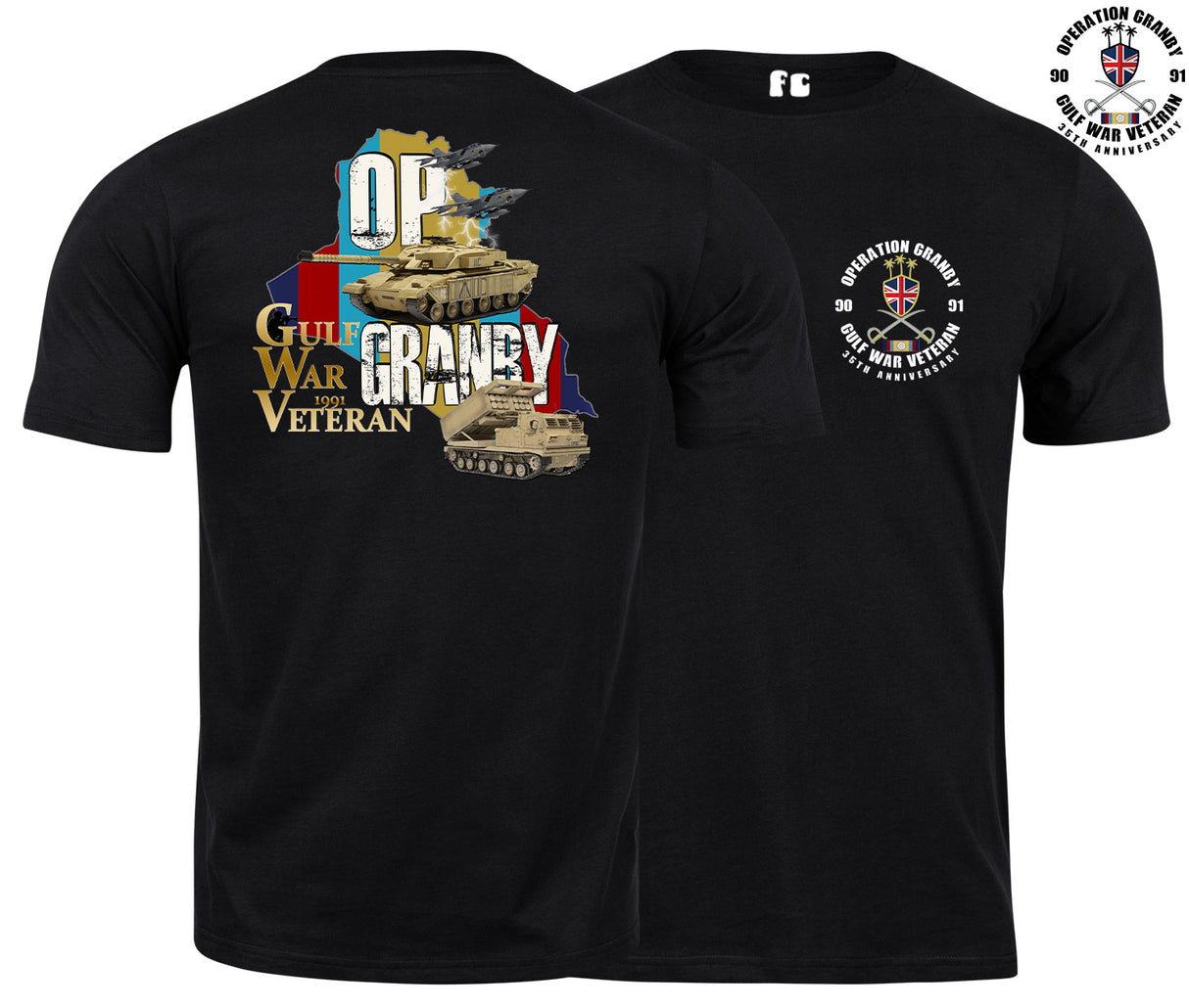 OP Granby Gulf War 35 Veteran Double Side Printed T-Shirt