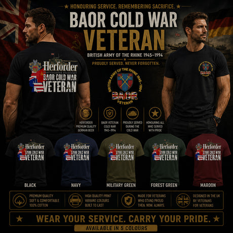 BAOR Cold War Herforder Veteran Double Print T-Shirt
