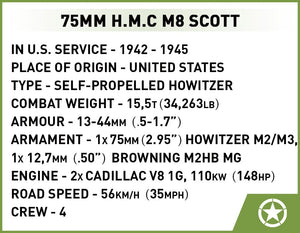 H.M.C M8 Scott brick tank model - COBI 2279 - 525 bricks
